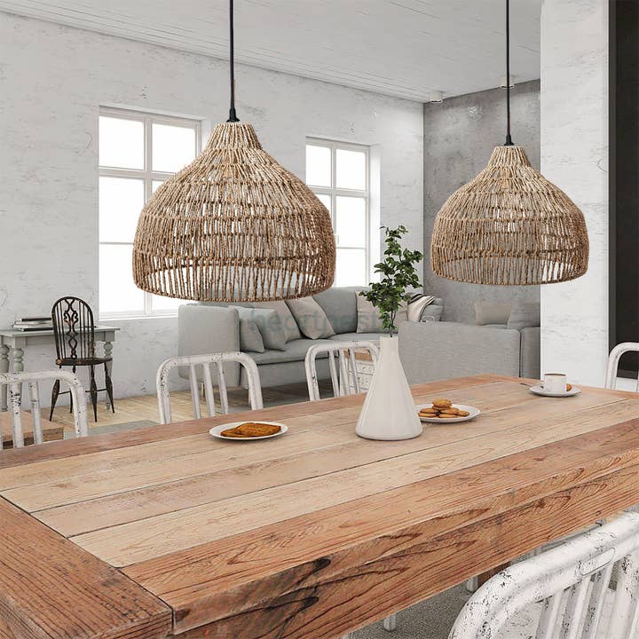 heartnests - Wholesale Chandelier/Hanging Light - Lombok Jute Pendant Light - Natural Organic Jute - Sustainab2