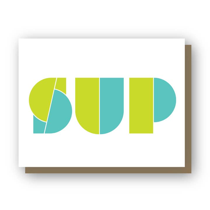 SUP, letterpress wenskaart voor wholesale door Wishbone Letterpress