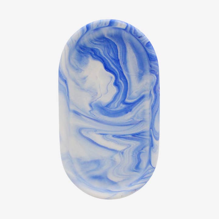 Ovale schaal - Blauw marmer voor wholesale door ByChrillesen