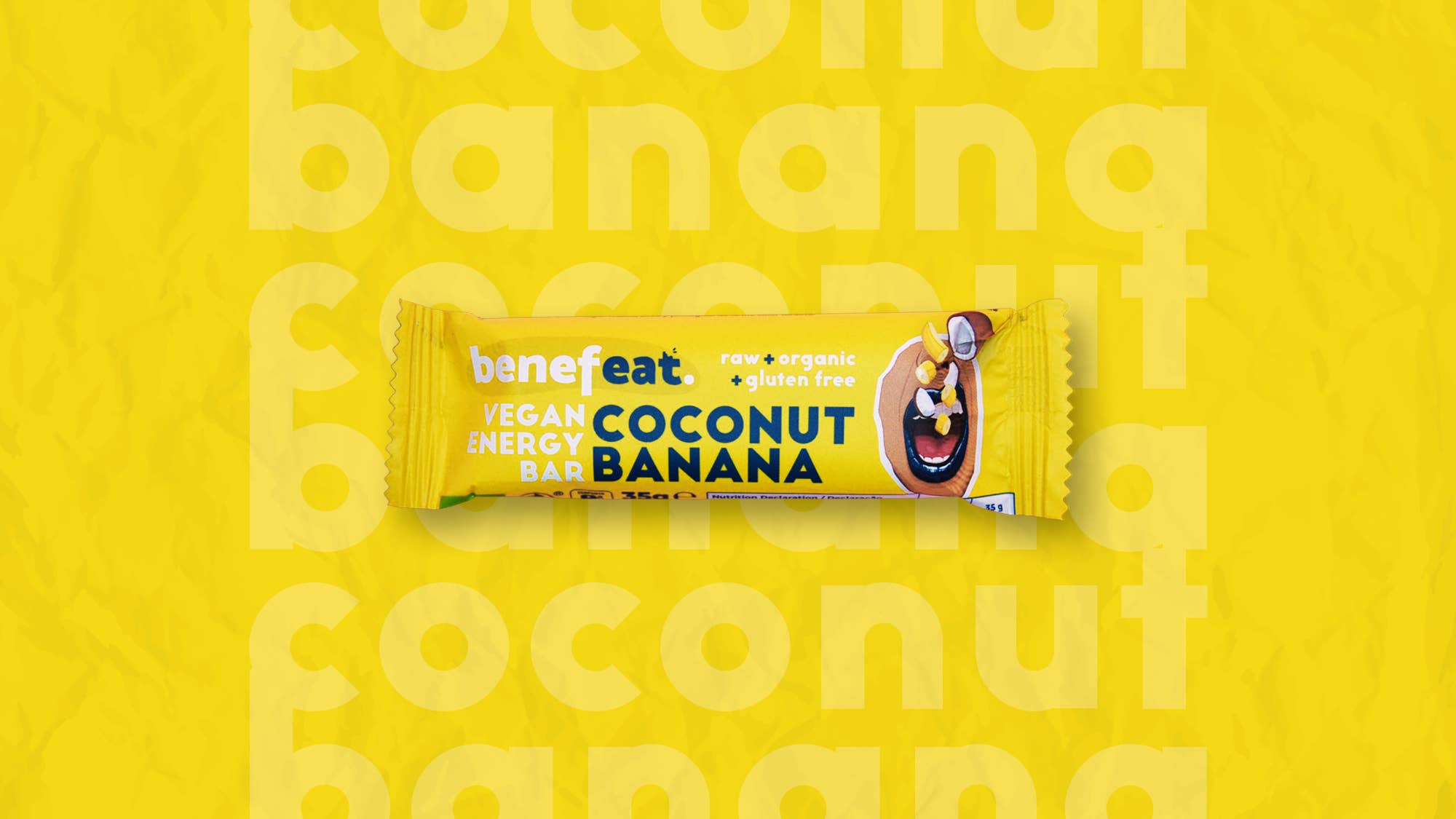 BENEFEAT - Wholesale Snack Bar - Gluten-free Coconut and Banana Raw Organic Energy Bars1