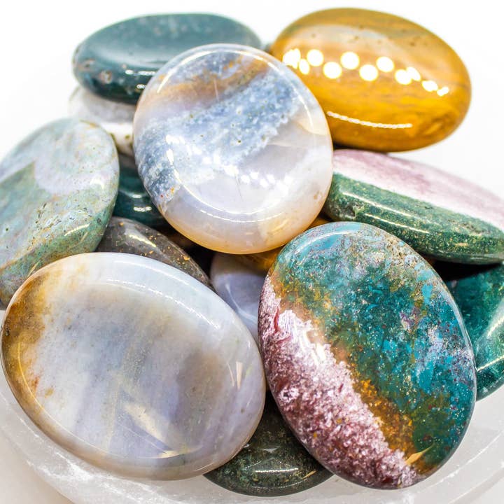 Quasar Gems USA - Wholesale Spiritual Stone/Crystal - Ocean Jasper Worry Stones