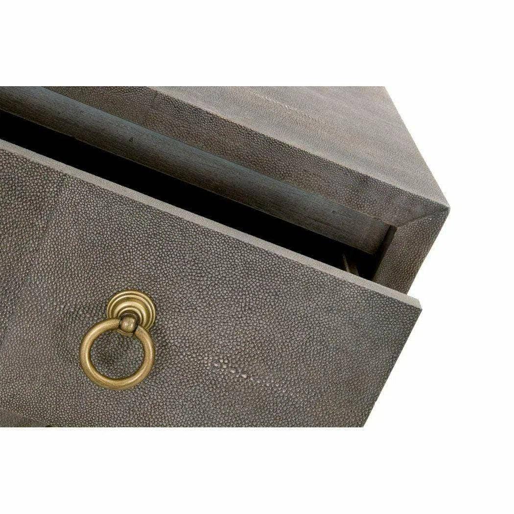 LOOMLAN - Wholesale Bedroom Furniture - Strand Grey Shagreen Scandinavian Nightstand 3 Drawers4