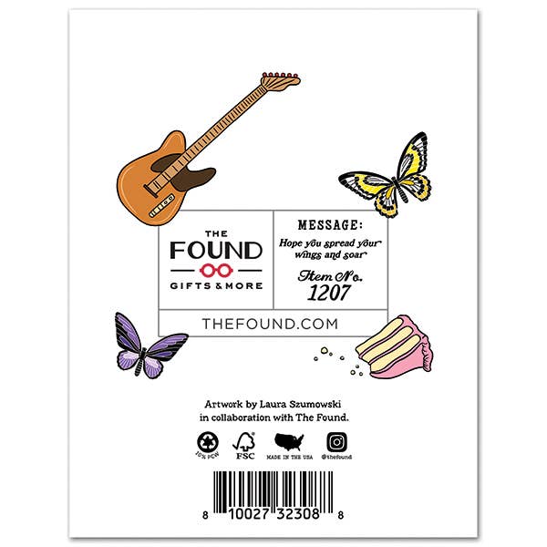 THE FOUND - Wholesale Birthday Card - Dolly 70's Butterfly Birthday Card2