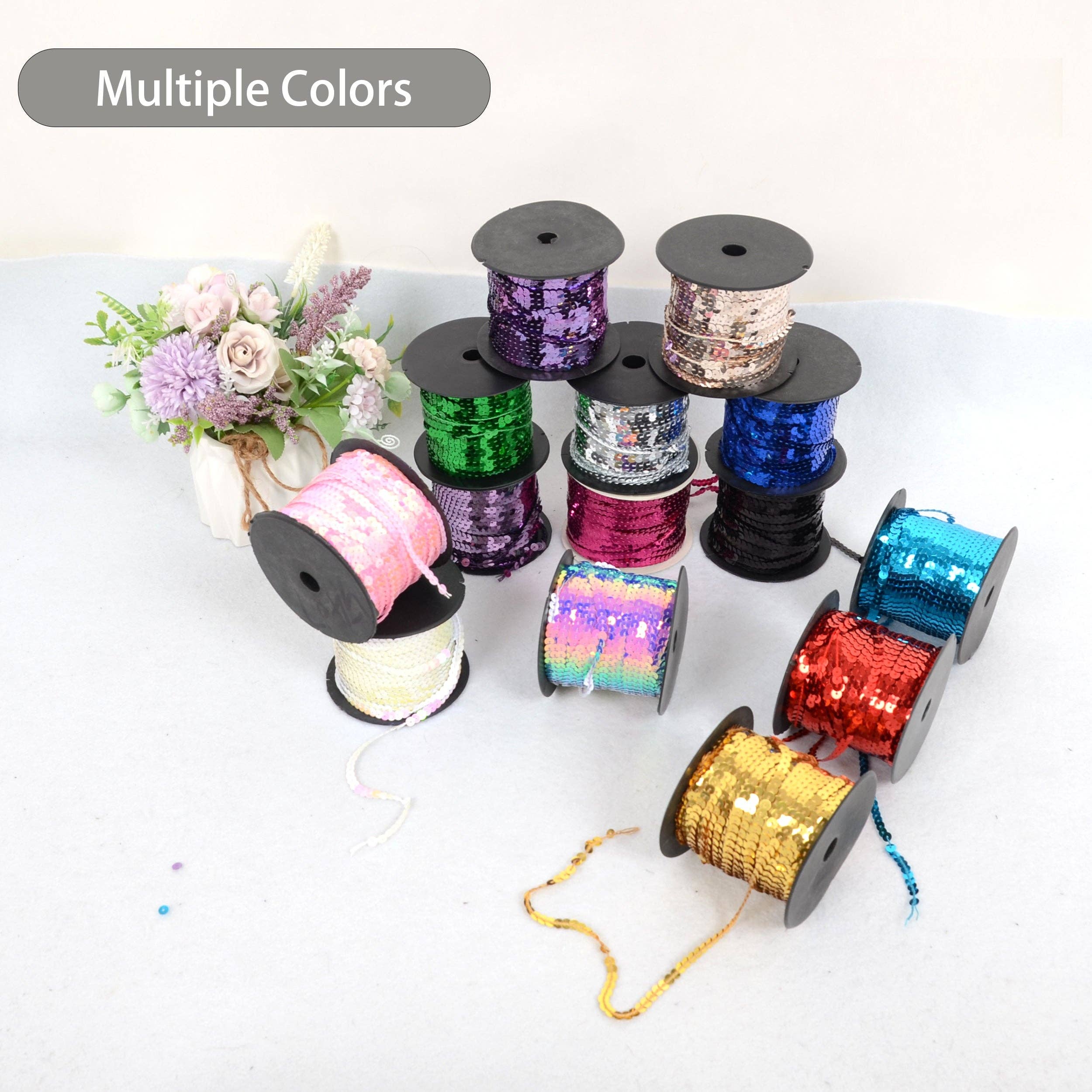 AK Brand - Venta al por mayor Material para manualidades - Tira de Lentejuelas Planas 6mm Lentejuela Metálica Adorno de Lentejuelas33