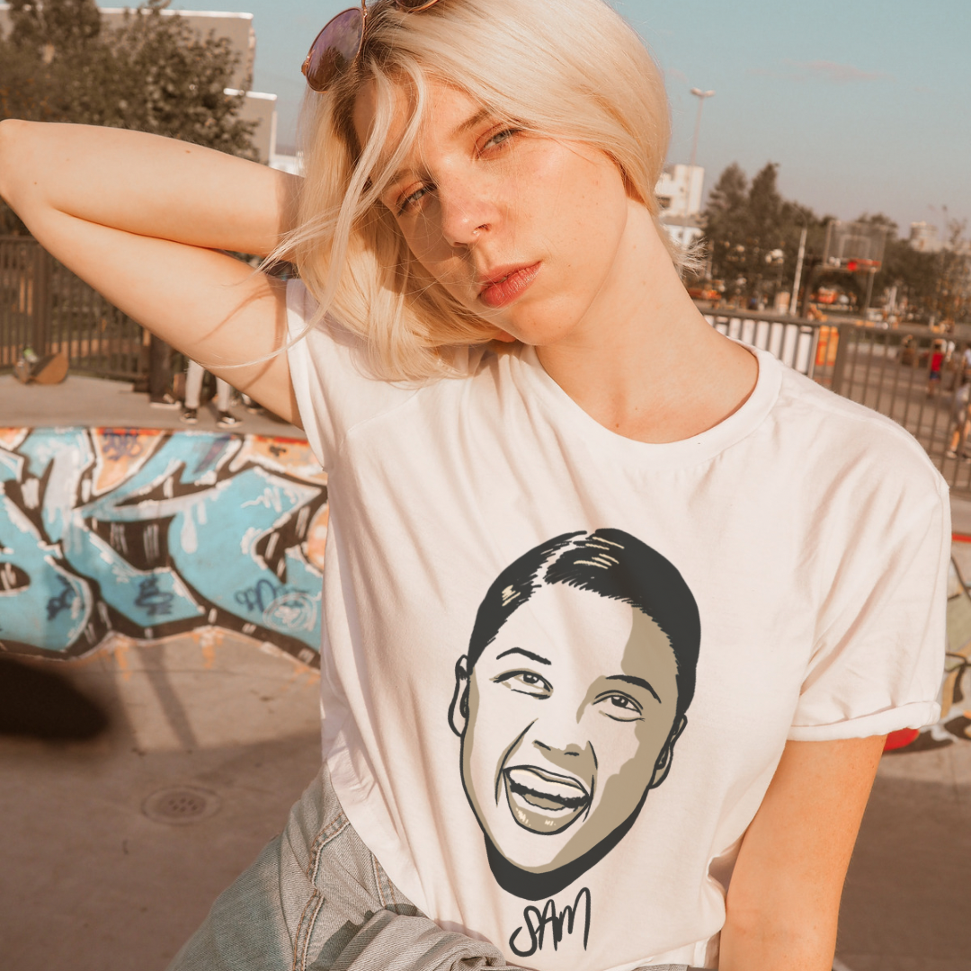 White Sam Kerr T-Shirt for wholesale on Faire5