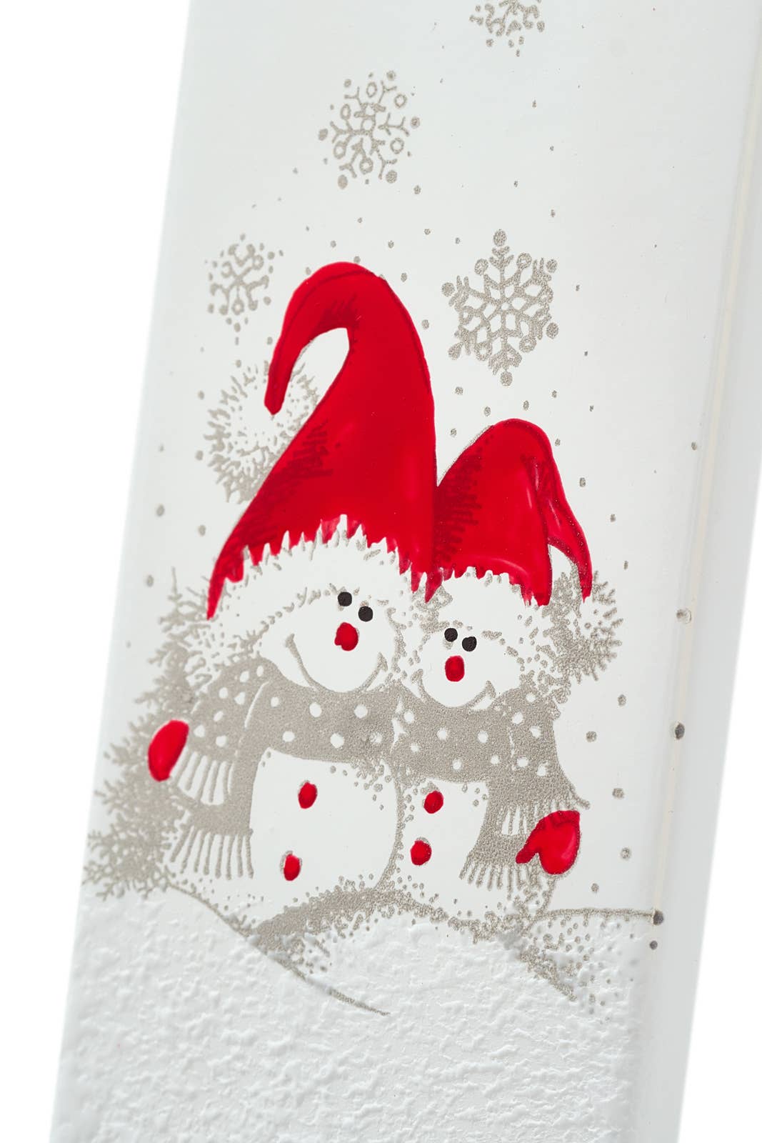 Flatyz Candles - Vente Bougies originales - Bougie plat fait main deux bonhommes de neige et chapeaux rouges1