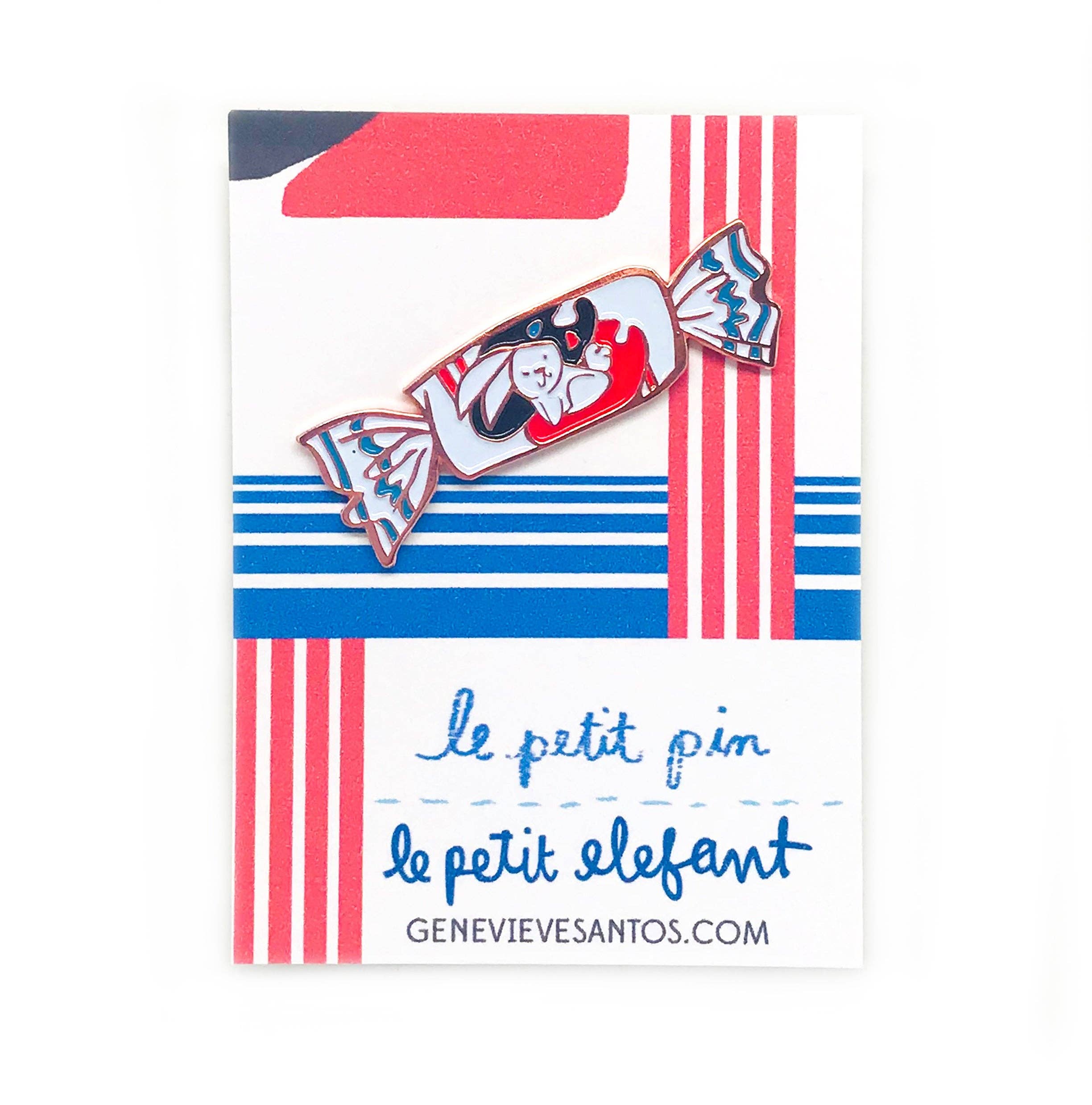 Le Petit Elefant - Wholesale Lapel Pin/Button - White Rabbit Candy Enamel Pin1