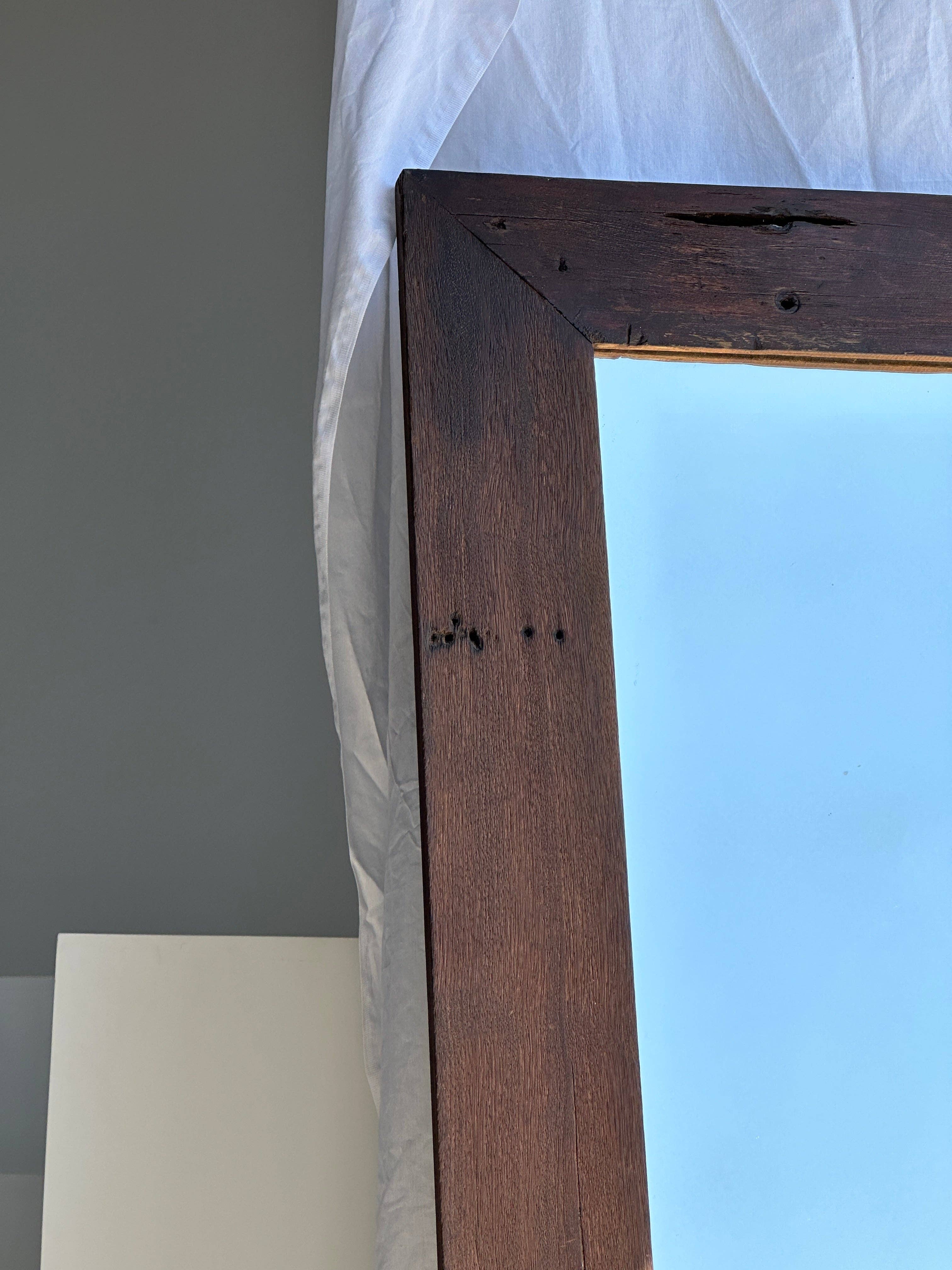 Office Objets - Wholesale Wall Mirror - Mirror with exotic brutalist old iron wood frame H:139cm31