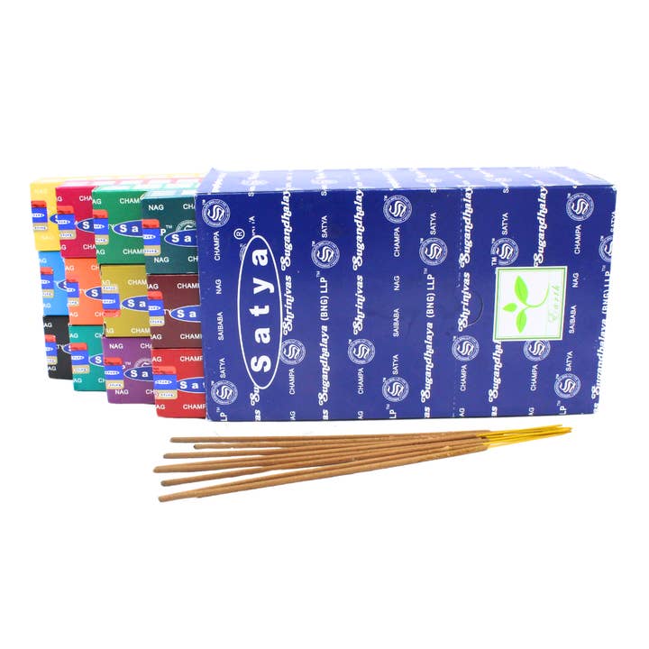Satya Assorted Incense (12 Boxes) 15 grams and other Purchase Wholesale incense boxes. Free Returns & Net 60 Terms on Faire trending on Faire.