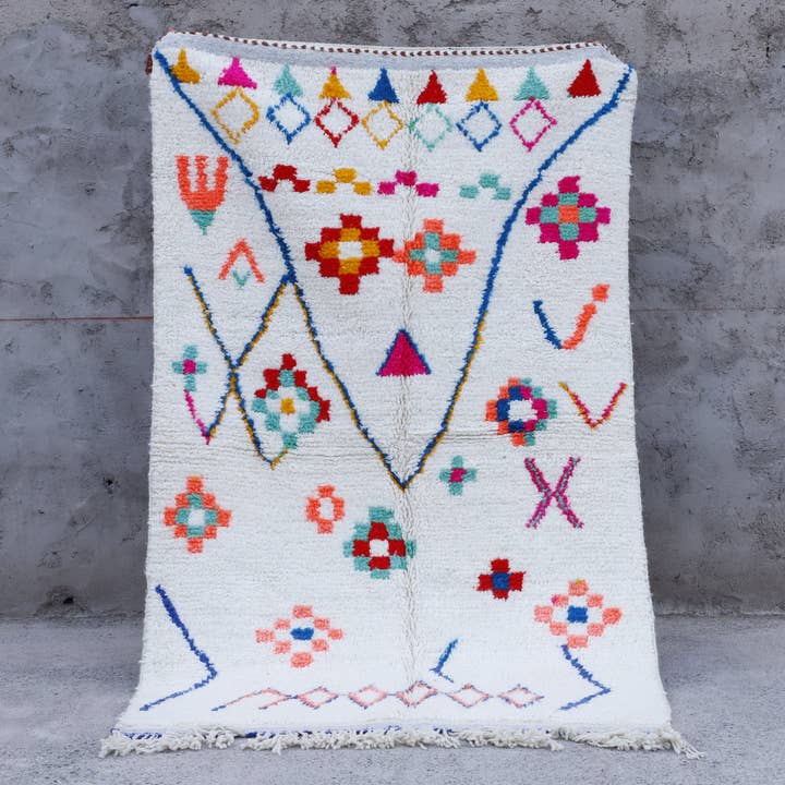 Tapete Marroquino Tribal Colorido – Decoração de Lã Feita à Mão por atacado de MUSMUSRUGS