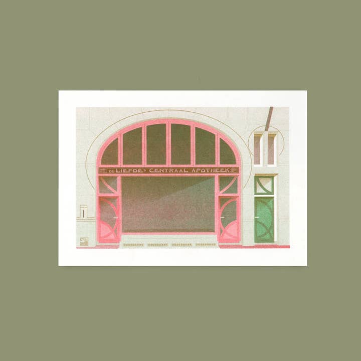 VrijFormaat - Wholesale Art Print - riso print - Pharmacy - Art Nouveau - Utrecht NL - A4