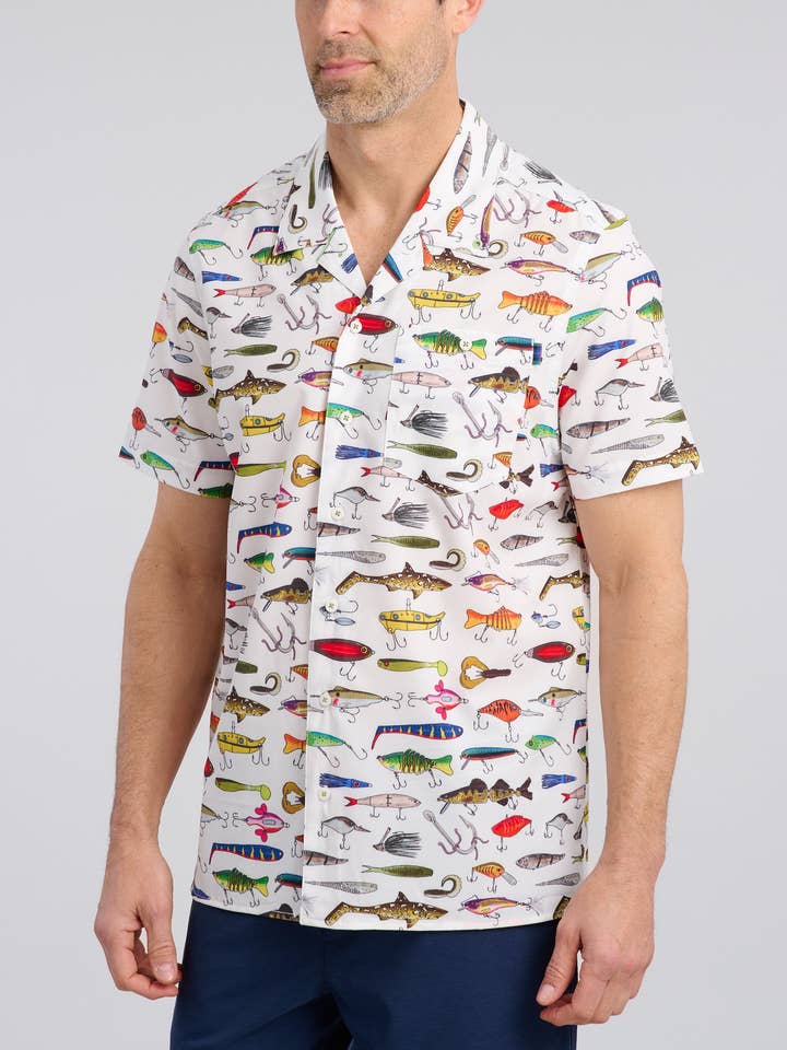 Bait & Switch Vacation Short-Sleeve Button Down for wholesale by William Murray Golf