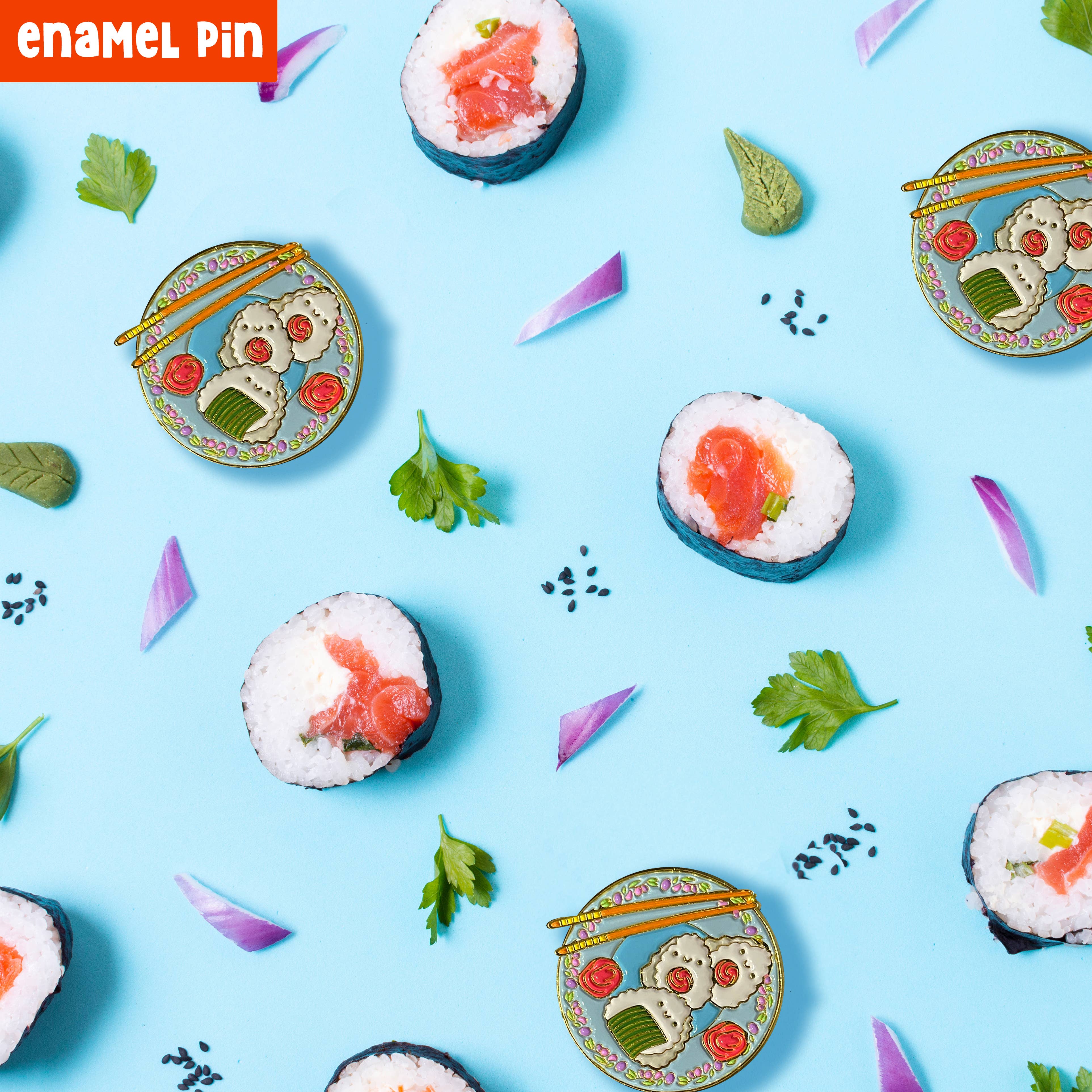 Neha Lee Designs - Wholesale Lapel Pin/Button - Kawaii onigiri sushi enamel pin7