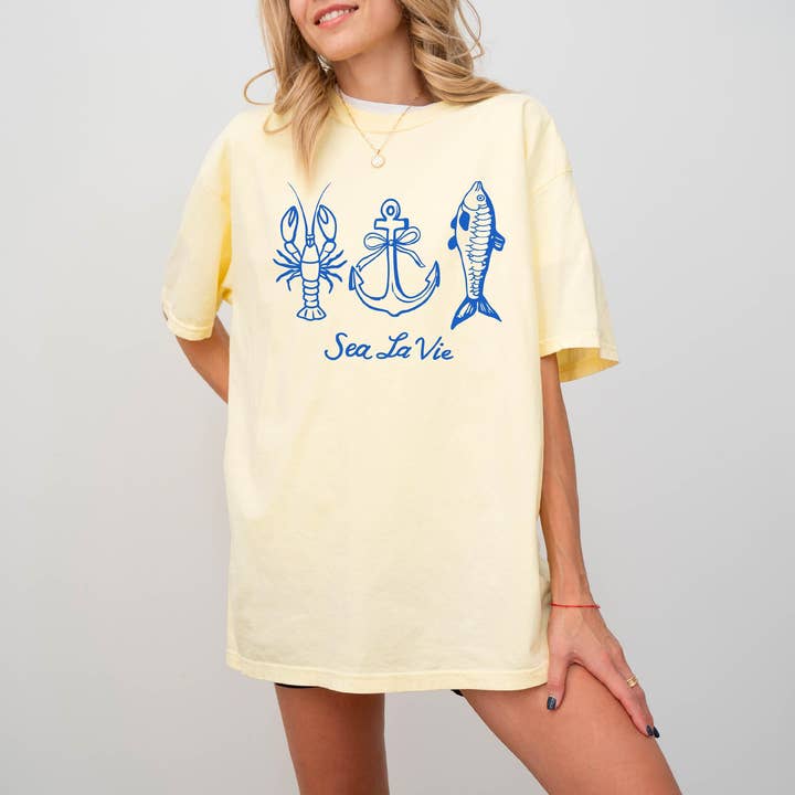 Coastal Summer, Coastal T Shirt, Lobster Graphic Tee for wholesale by Bash