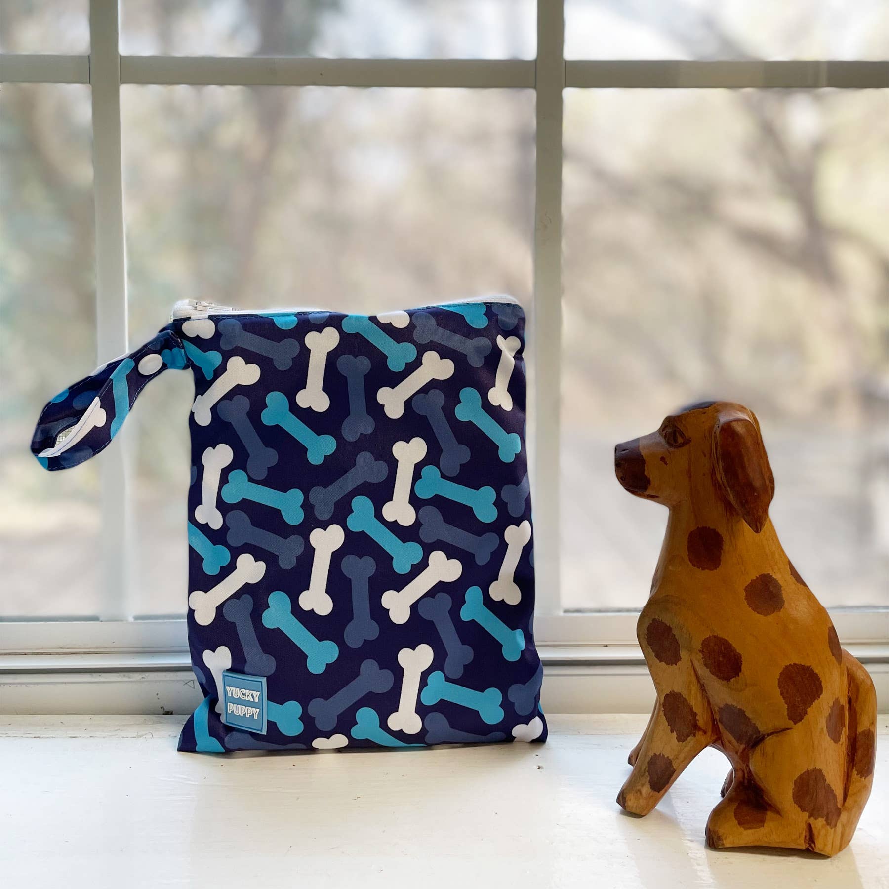 Yucky Puppy - Wholesale Pet Poop Bag Dispenser - Yucky Puppy Dog Poop Bag Holders-- Blue or Pink/Purple Bone (Set of 2)--TWO SIZES5