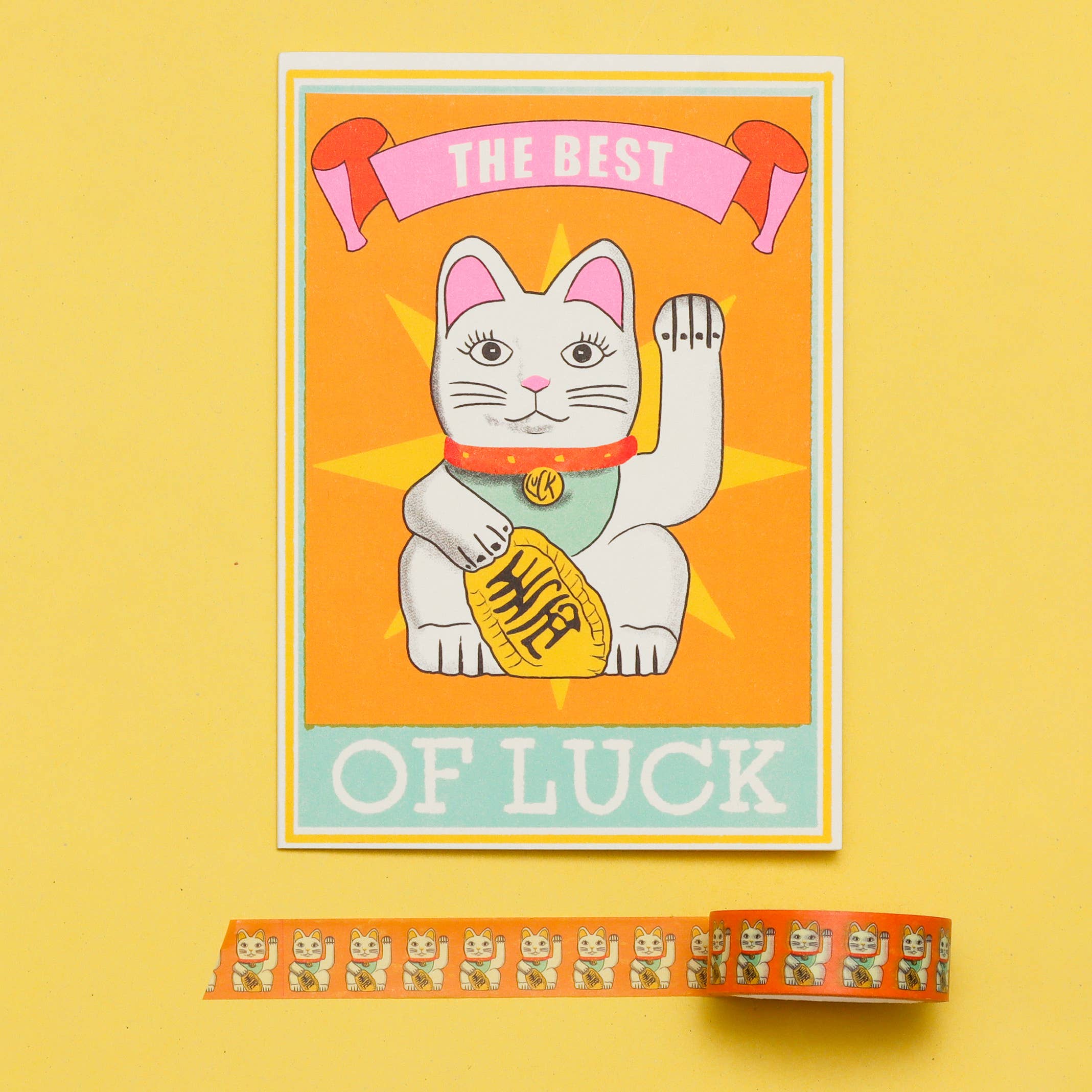 Fawn & Thistle Ltd (US Duties Paid) - Wholesale Good Luck Card - The Best Of Luck Cat Greeting Card | Good Luck | Best Wishes2