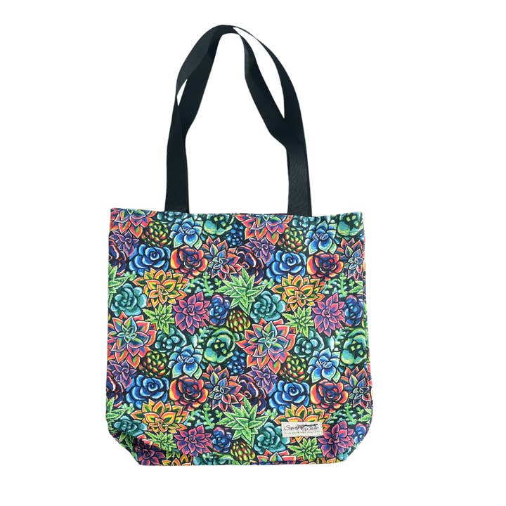 Succulent Social Canvas Shopping Tote for wholesale by Sipsey Wilder