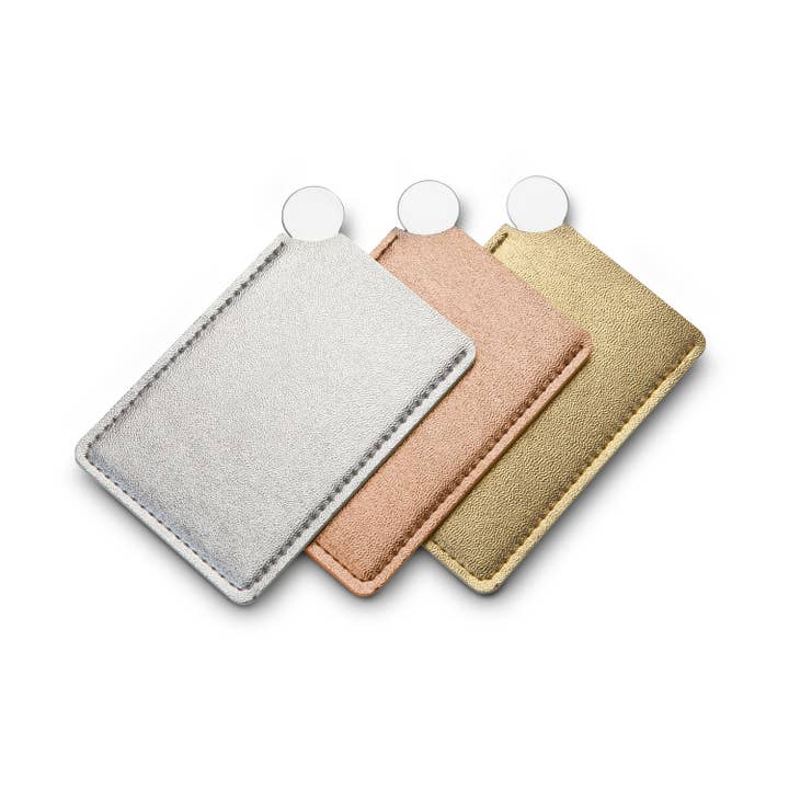 ROEMER WELLNESS - Wholesale Compact Mirror - Stainless steel pocket mirror, in case (rose)4