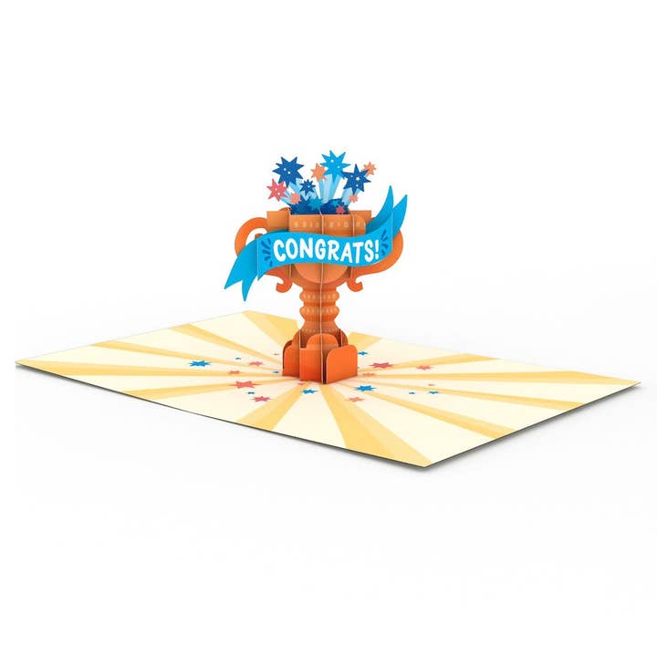 Lovepop Cards - Wholesale Congratulations Card - Amazing Congrats Trophy: 4.5''x5.9'' Paperpop® Card