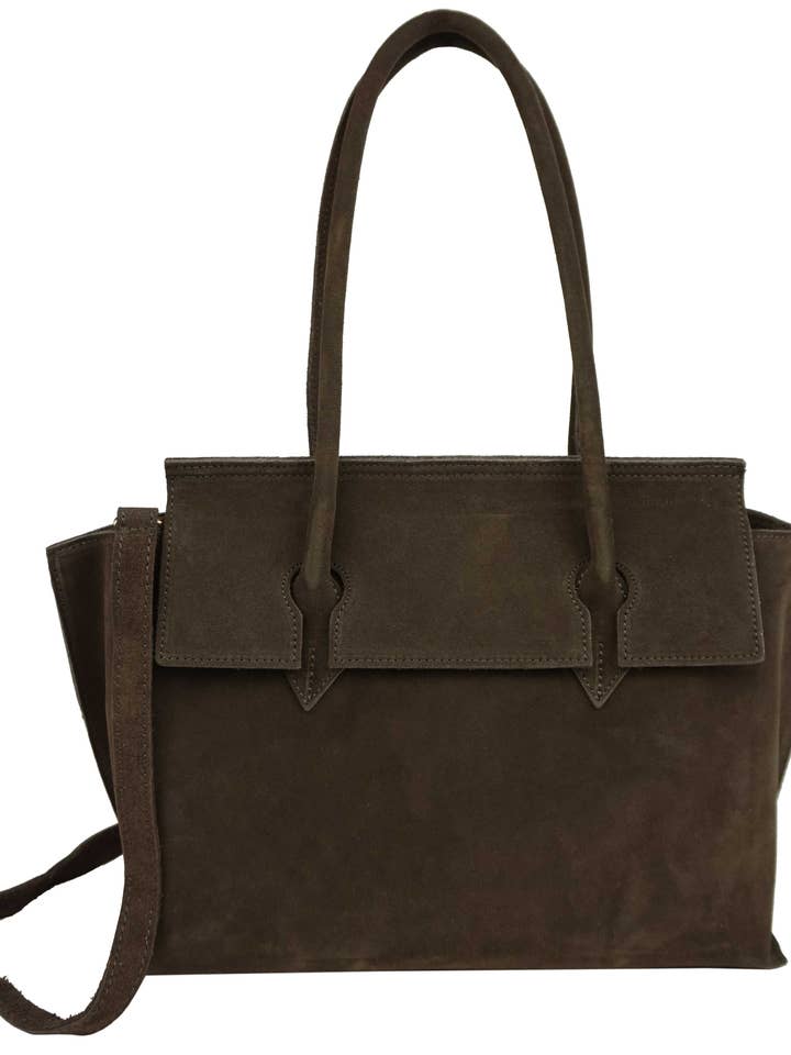 Grand sac porté épaule en croûte de cuir D1603 pour la vente par Anais