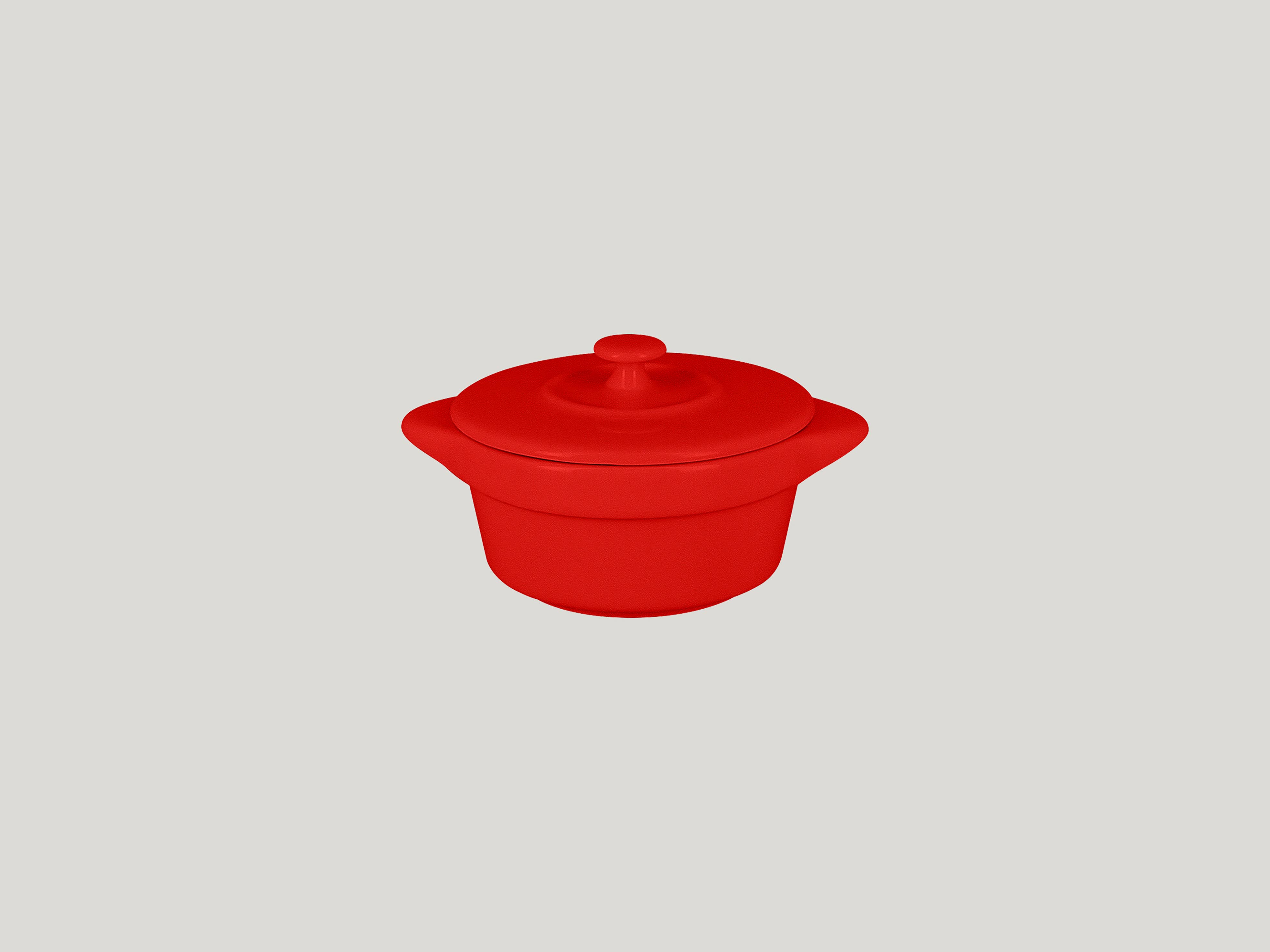 RAK Porcelain USA - Wholesale Cooking Pot - Chef's Fusion Round Cocotte and Lid - Ember (3.95"D)