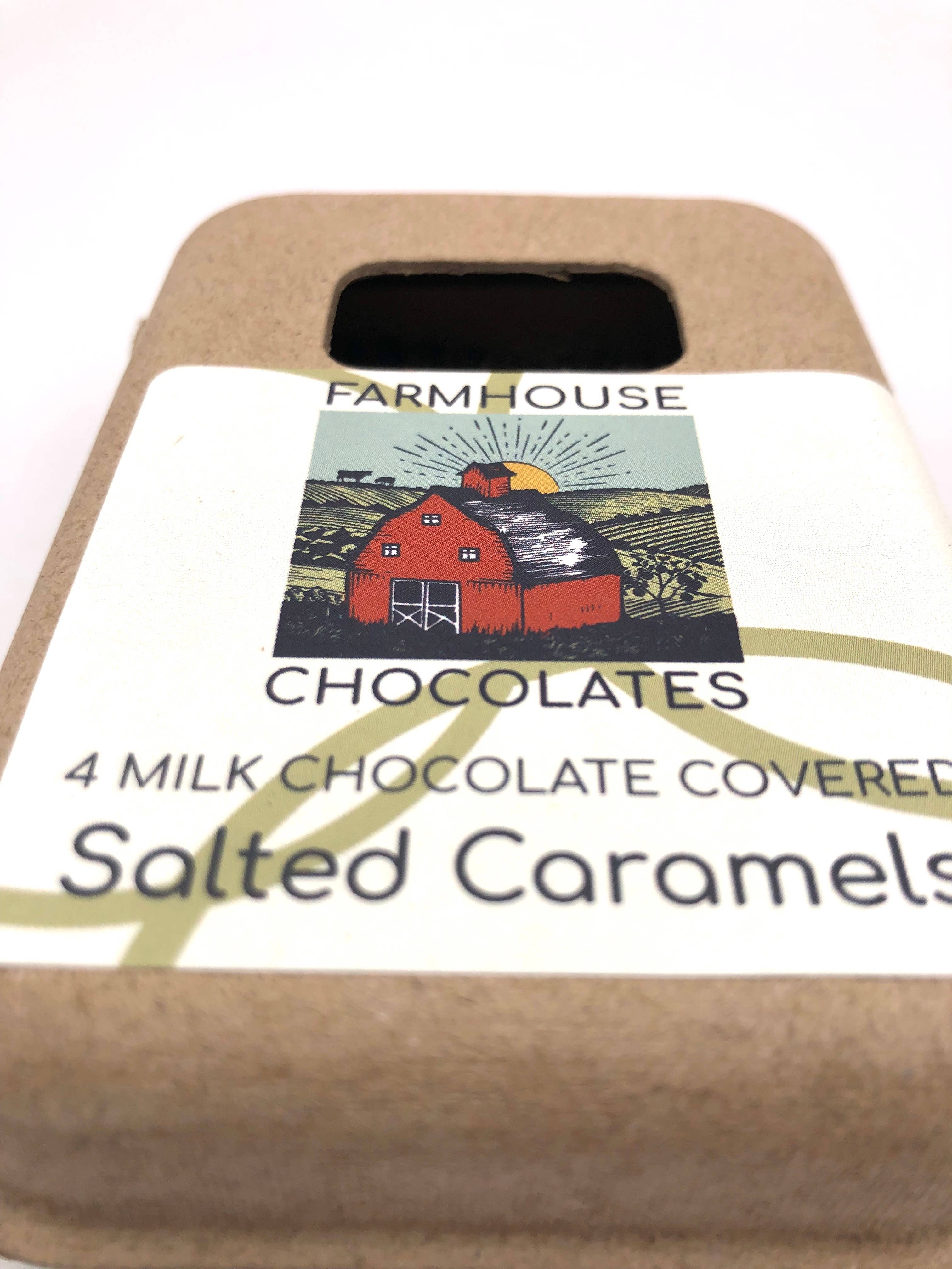 Farmhouse Chocolates - Wholesale Chocolate Covered Sweets - 4 Piece Milk Chocolate Covered Salted Caramels5