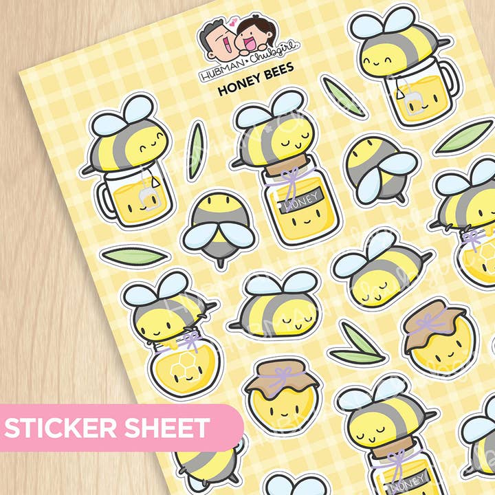 Folha Autocolante - Abelhas por atacado de hubmanchubgirl.