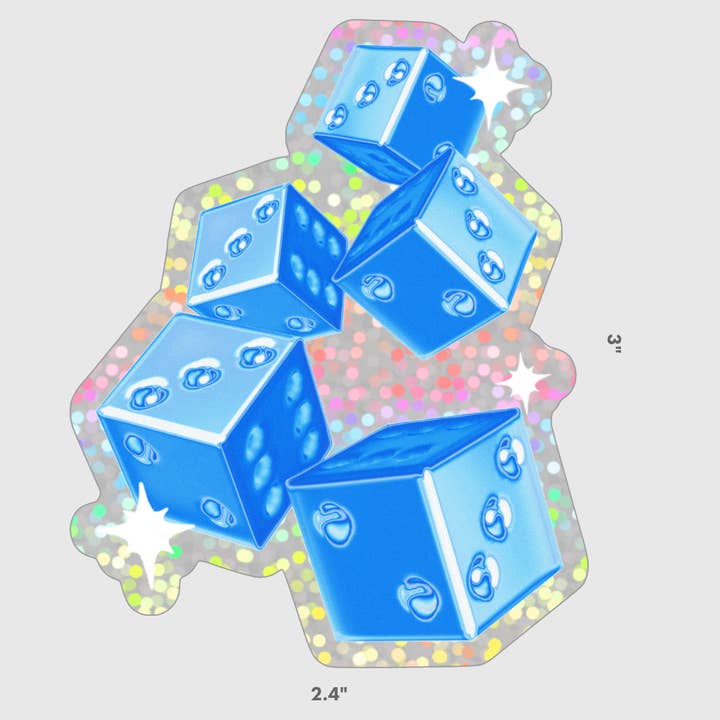 Alex Luciano - Wholesale Sticker - Chrome Dice Glitter Sticker3