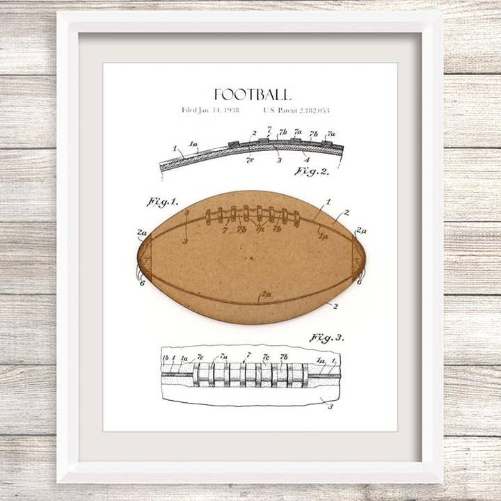 Vintage fotbollspatent - konstverk för wholesale av Simply Cut Art