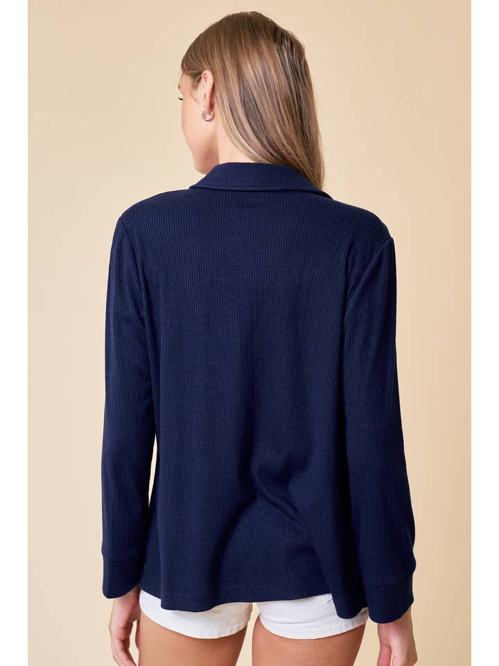 Doe and Rae - Wholesale Blazer - Women's - Placket Sleeve Knit Blazer - 10325J11