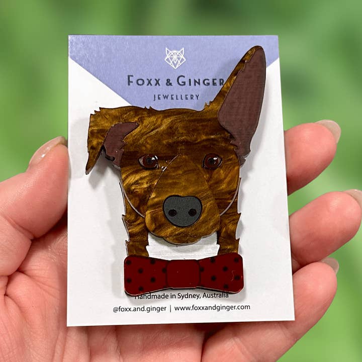 Porte-clés Austin le Kelpie pour la vente par Foxx & Ginger Jewellery