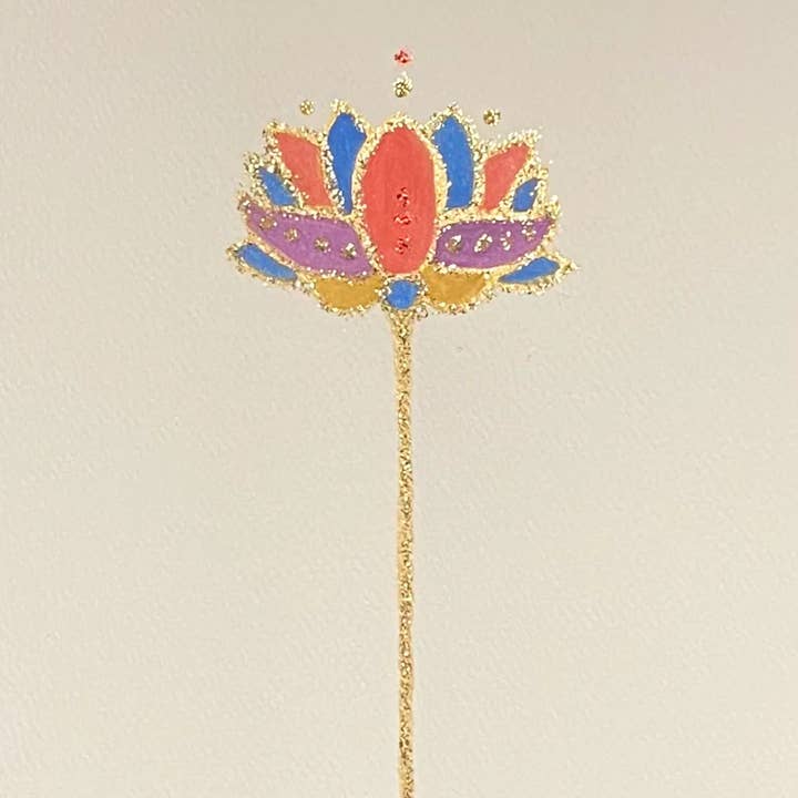 Lotus Hand-painted Card for wholesale by Menen Pictures Shop