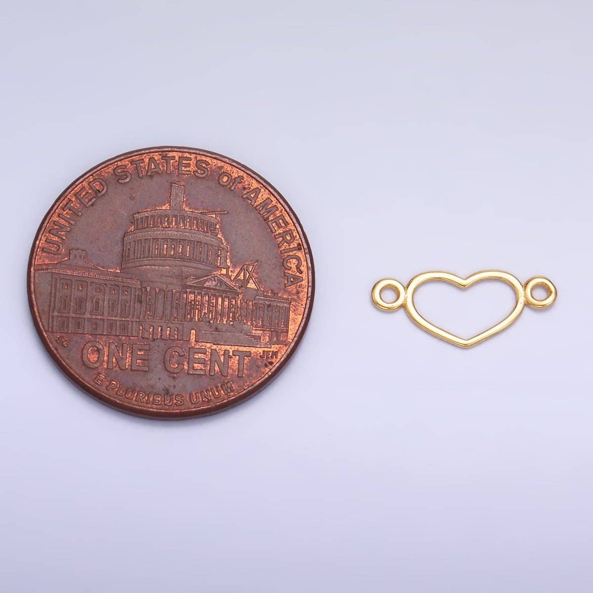 Aim Eternal - Wholesale Craft Supplies - S925 Sterling Silver 5.5mm Open Heart Connector in Gold & Silver | SL-6142