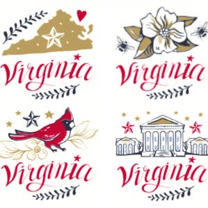 Virginia Love Coasters Set of 4 for wholesale by KEVA
