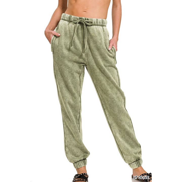 Vanilla Monkey - Vendita all'ingrosso Pantaloni sportivi/da jogging loungewear - Donna - Pantaloni sportivi in pile Acid Wash con tasche0