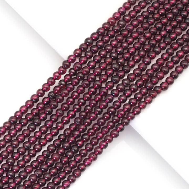BestBeads&Beyond - Wholesale Beads - Genuine Red Garnet Round Smooth Beads, Sku#U1740