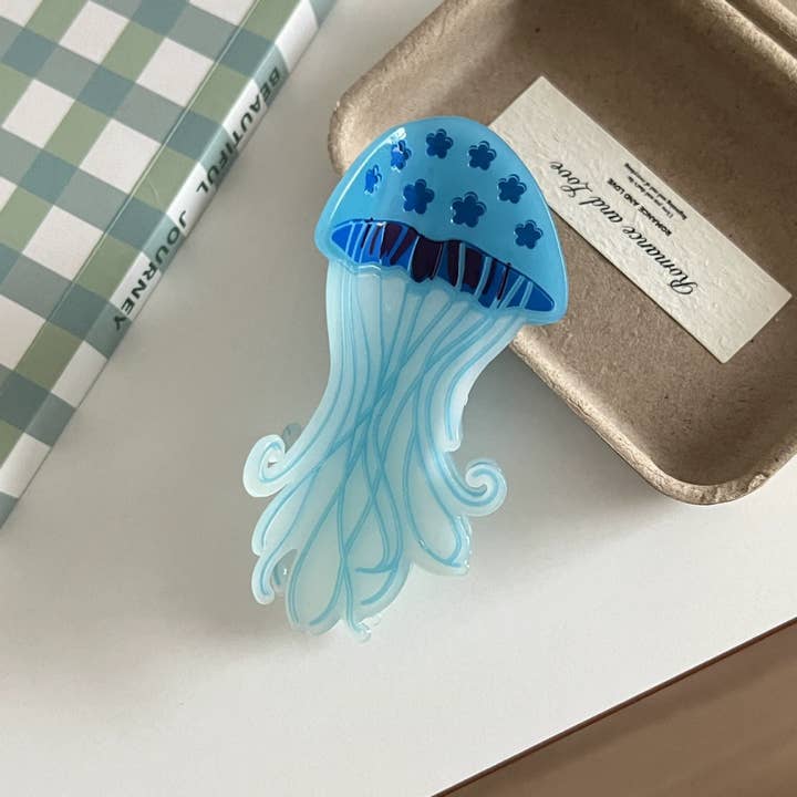 Otterware - Wholesale Hair Clip - Women's - Whimsical Acrylic Jellyfish Hair Claw Clips | Starry Ocean S3