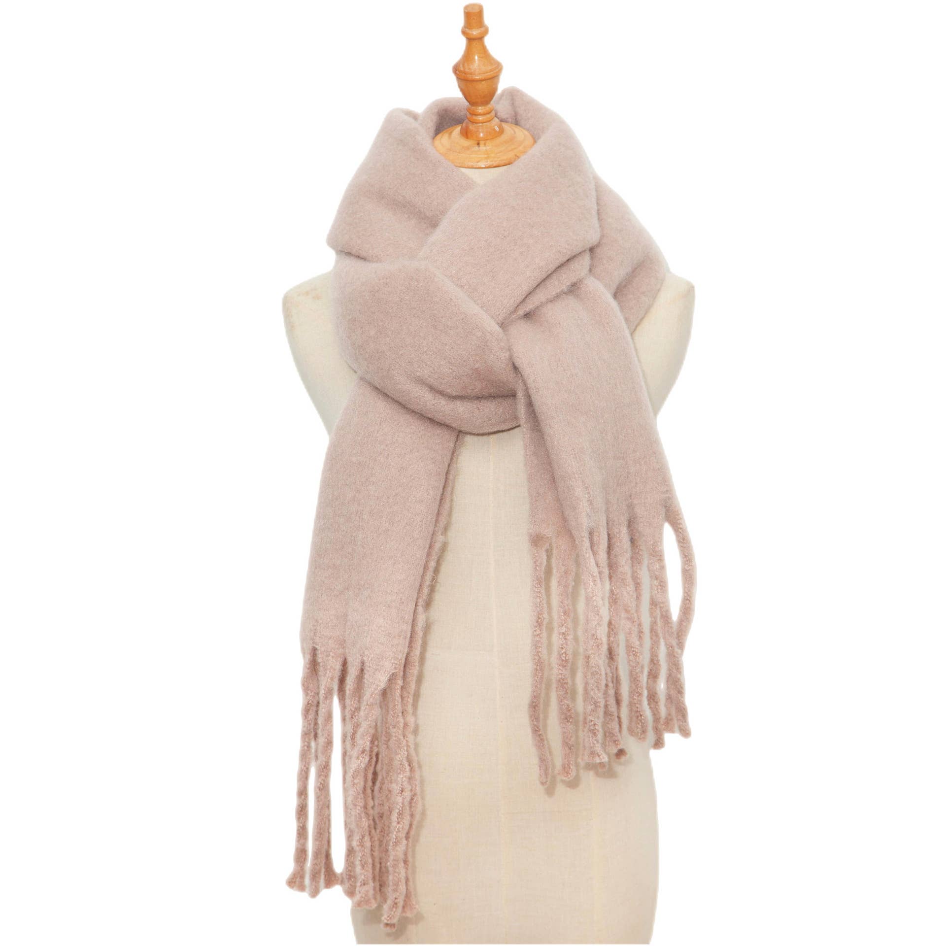 HIDDENBRAND - Wholesale Scarf - Women's - soft cozy classic solid fringe scarf wrap13