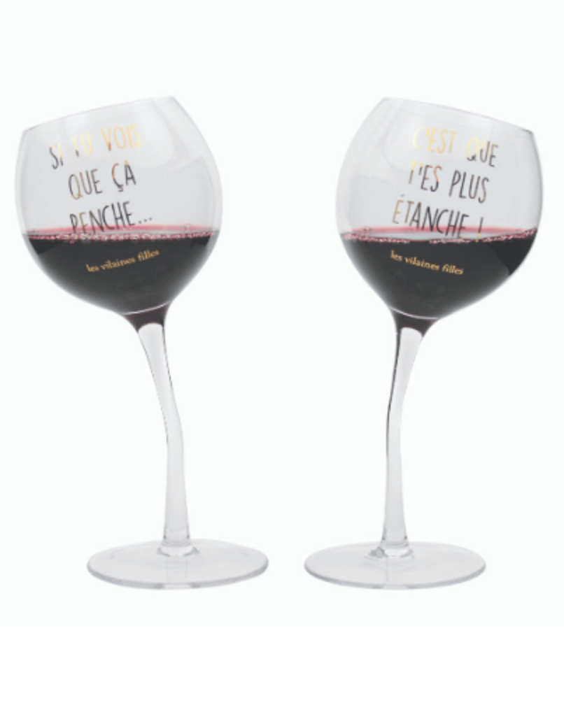 Les Vilaines Filles - Wholesale Wine Glass - Set of 2 tilted glasses3