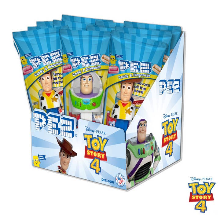 Grandpa Joe's Candy Shop - Wholesale Hard Candy - Toy Story 4 PEZ Candy, Poly Bag, 12ct Display