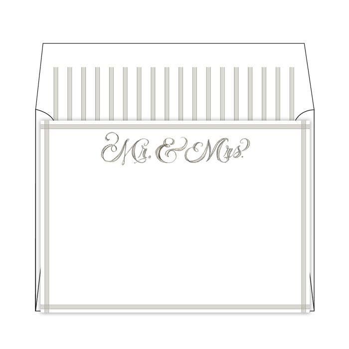 Handpainted Mr. & Mrs. with Gray Stripes Med. Social Set for wholesale by RosanneBeck Collections