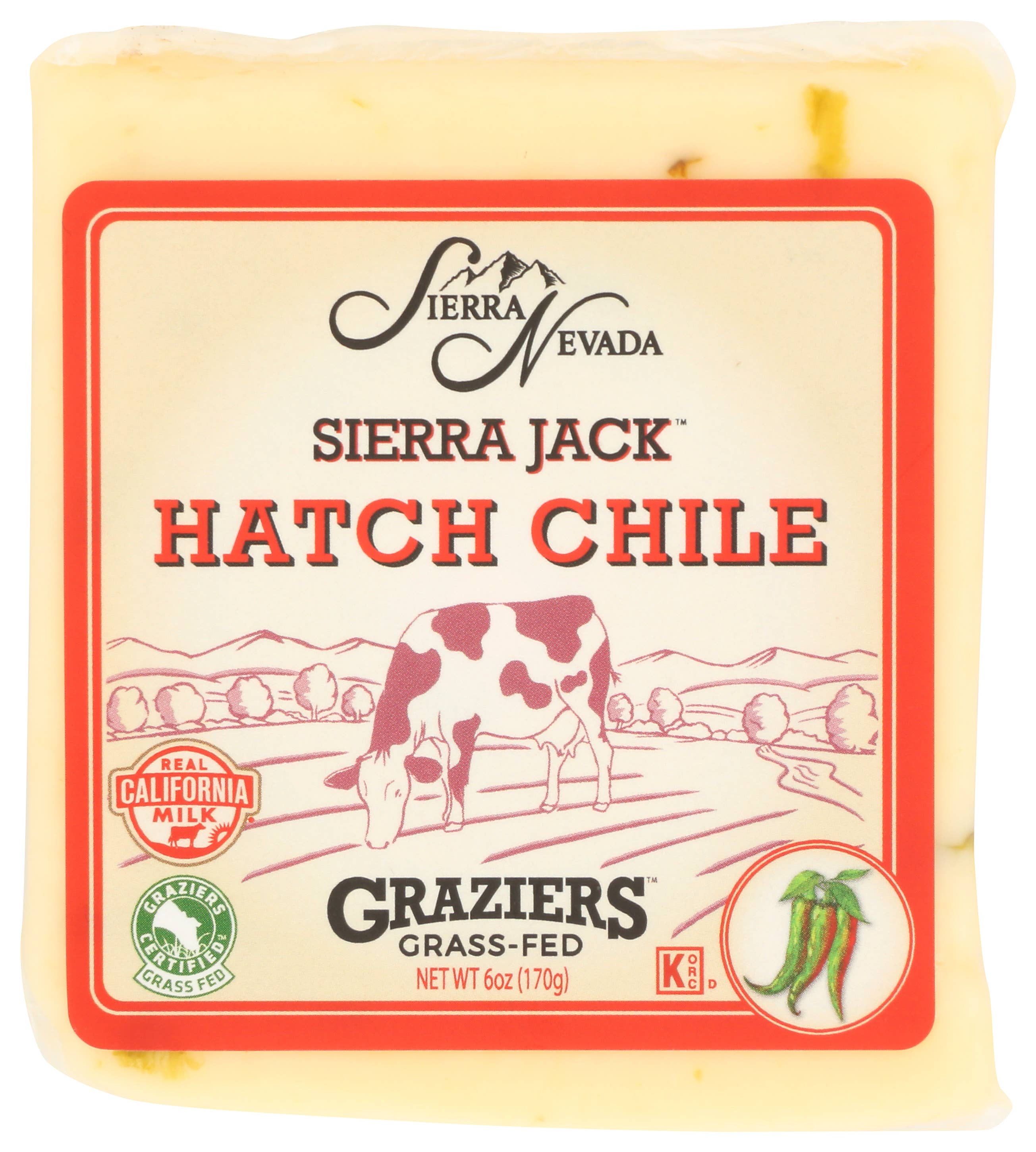 Sierra Nevada Cheese Company - Wholesale Cheese - Sierra Jack Hatch Chile Square 12/6oz