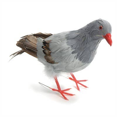 Studio Specialties - Wholesale Decorative Tabletop Object - PIGEON STANDING 13" WHITE FEATHER