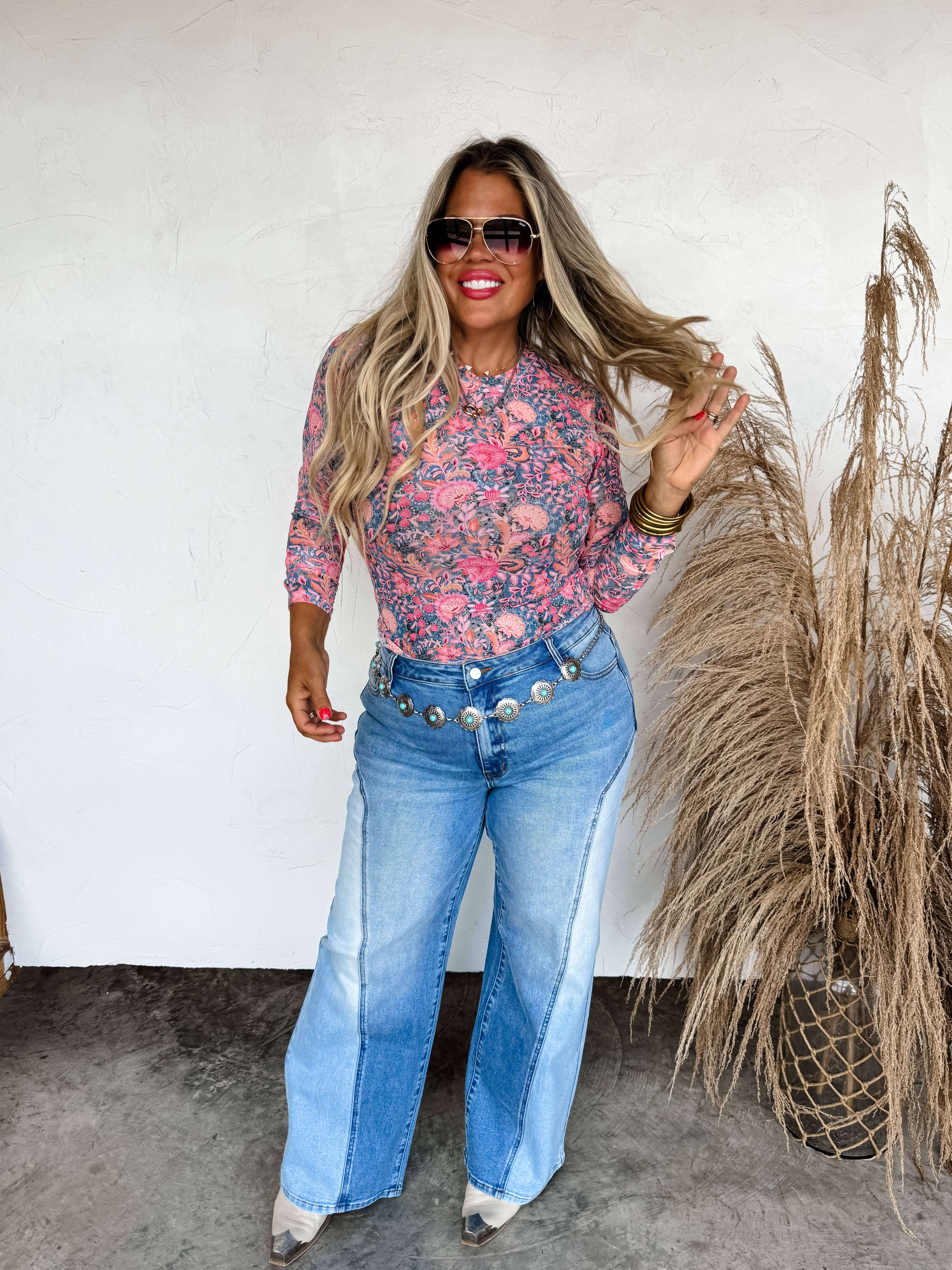 BLAKELEY - Wholesale Blouse - Women's - BOOTS & BLOOMS COLLECTION MESH TOPS1