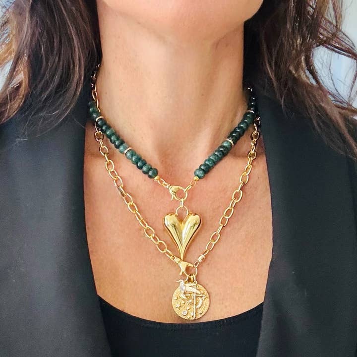 Shiver + Duke – Großhandel Perlenkette – Smaragd-Jade-Perlenkette1