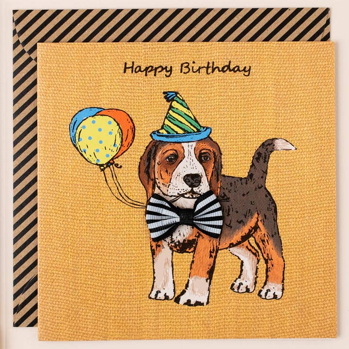 Party Beagle Geburtstagskarte für den Großhandel von Apple & Clover