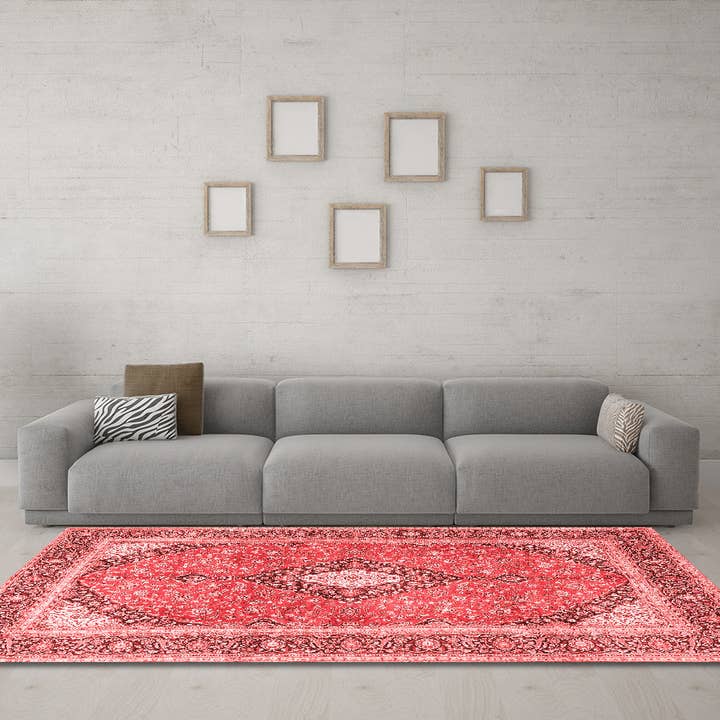 Maskintvättbar Medaljong Röda Traditionella Mattor för wholesale av Ahgly