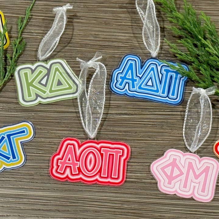 Buttongirl99 - Wholesale Ornament - Sorority Acrylic Christmas Ornament - 19 Options