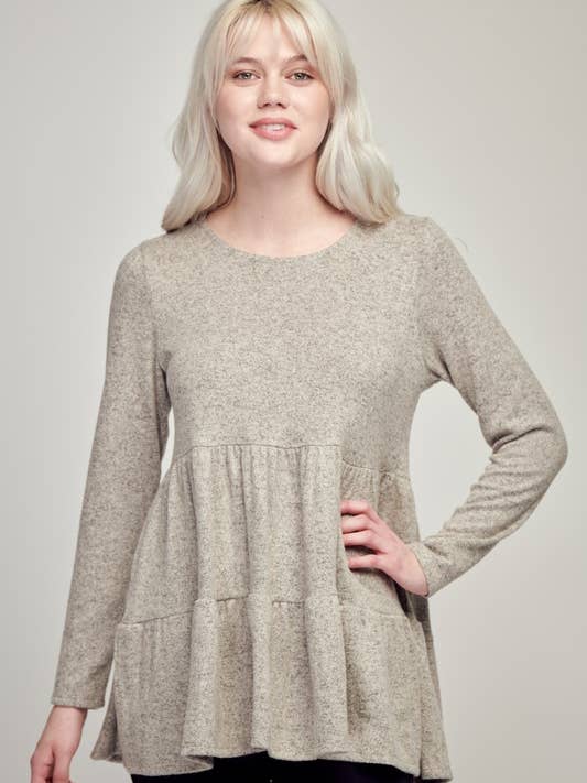 Tunica oversize in tessuto felpato bicolore per la vendita all'ingrosso da parte di Rose Mellow Fashion