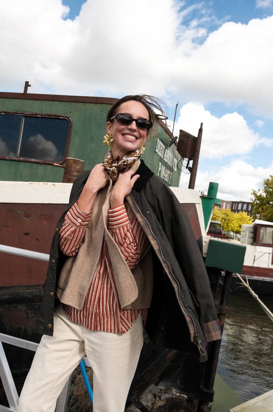 SO FAMILY - Vendita all'ingrosso Camicia button down - Donna - Blusa Lucie righe mattone0